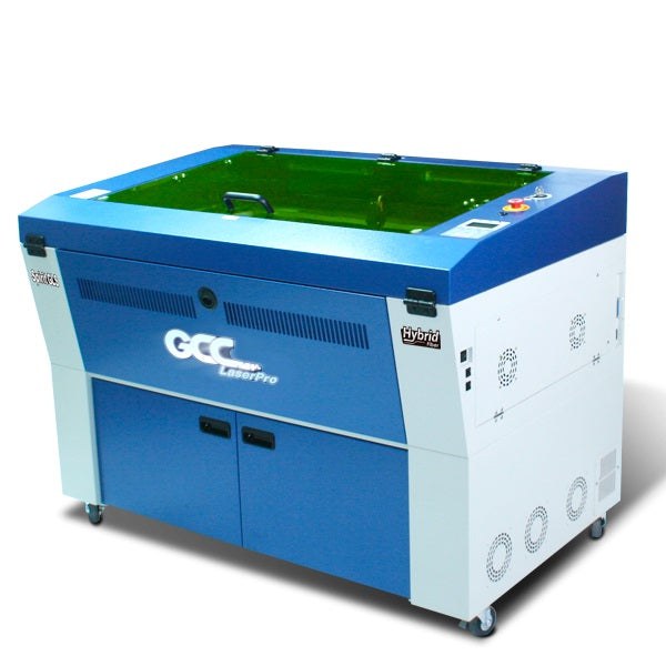 New GCC LaserPro Spirit GLS Hybrid CO2 Fiber Laser Engraver With Astonish 3D Engraving