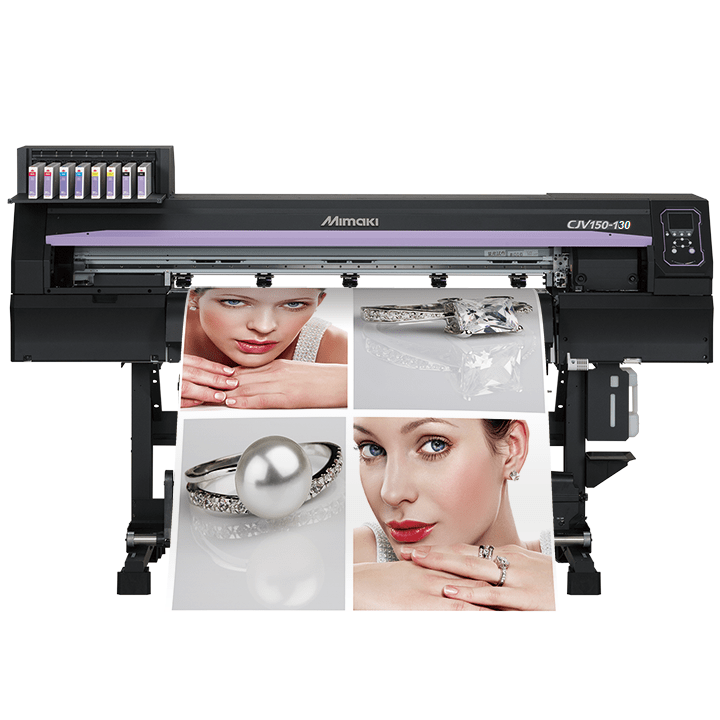 Absolute Toner $195/Month 54" Mimaki CJV150-130 REPO Current Model Print/Cut (Printer/Cutter) 54" Inches Plotter With Auto Soaking and Take-up Unit Print and Cut Plotters