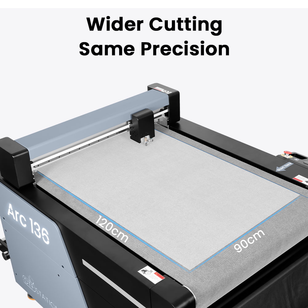 Absolute Toner DTF Station Arc 136 36-inch Flatbed Cutter Cuts Prints Quickly and Accurately with Industrial Grade Precision DTF Cutter