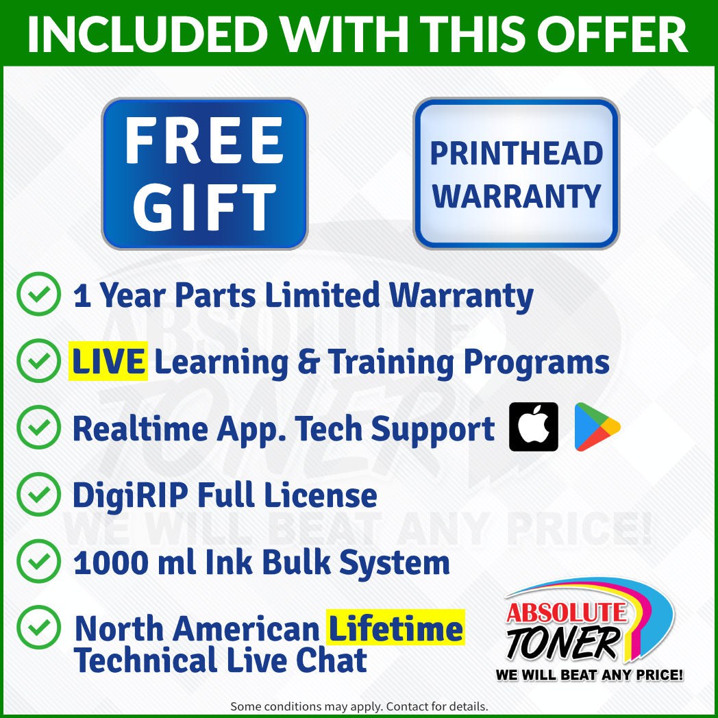 Absolute Toner $317/Month New Prestige R2 PRO 13" Media Roll DTF Printer 110V A3 (Dual Epson i1600 Print Heads) With New Miro 13 DTF Powder Shaker And Phoenix Air 16x20 Curing Oven DTF printer