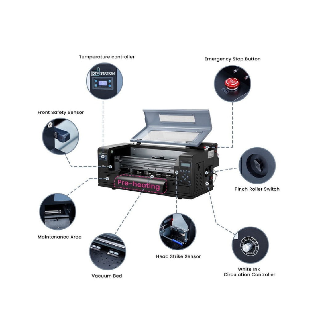 Absolute Toner $145/month New DTF STATION Prestige R1 13" Inch A3+ DTF (Direct-to-Film) Printer With White Circulation & Auto Ink Cleaning & Alarming System DTF printer