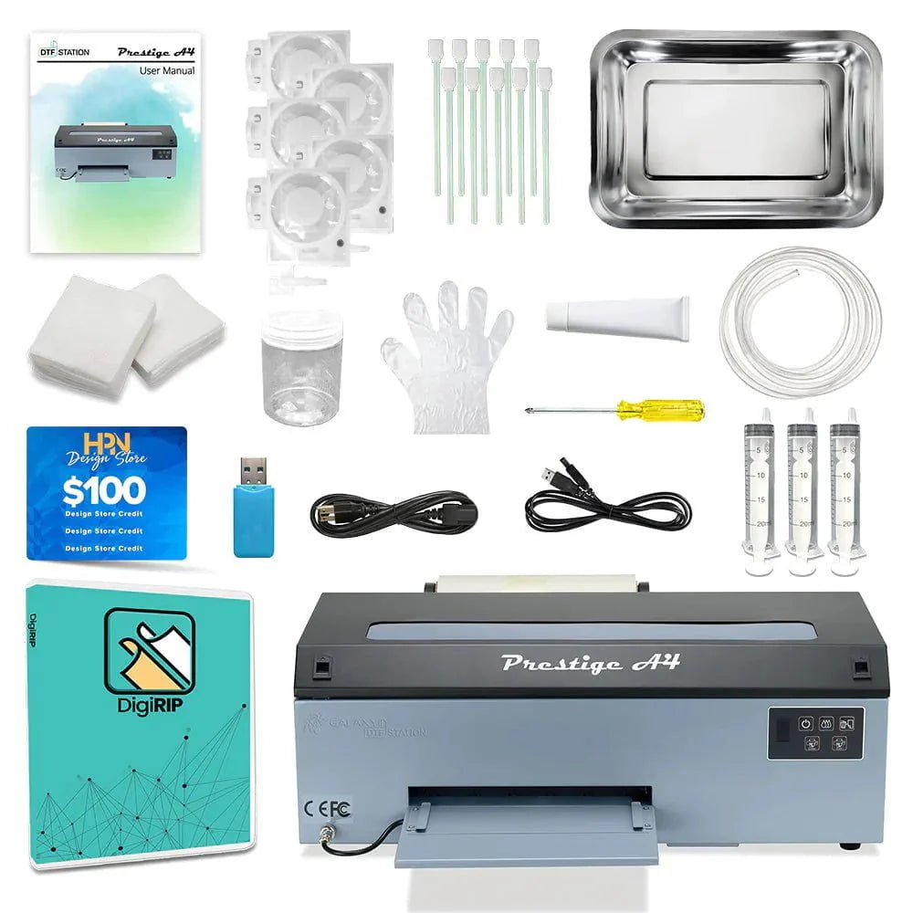 Absolute Toner ADVANCED BUNDLE + SUPPLIES - Prestige Roll DTF Printer, Miro 13 DTF Powder Shaker/Oven/Air Purifier + Phoenix Air 16x20 DTF printer