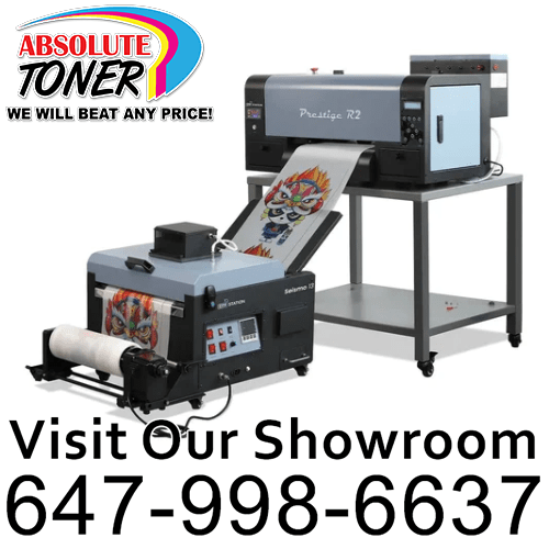 Absolute Toner $269.93/Month Prestige R2 PRO DTF Printer 110V A3 (Dual Epson i1600 Print Heads) With Digirip Software, Miro 13 DTF Powder Shaker With Oven Purifier And Prisma Auto Clam Slider GS-105HS DTF printer