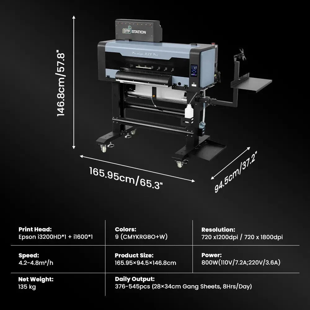 Absolute Toner $496/Month 9-Colour 24" Prestige XL2 PRO New DTF Station Printer Bundle with MIRO 24 Automatic Powder Applicator/Shaker/Oven/Purifier DTF printer