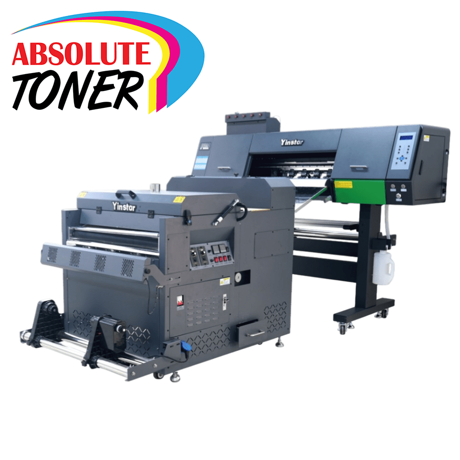 Absolute Toner $285/Month 1 YEAR WARRANTY Yinstar High Precision 27" Commercial Production DTF Printer with 2x i3200-A1 Epson Printheads DTF Powder Shaker with Air Filter DTF printer