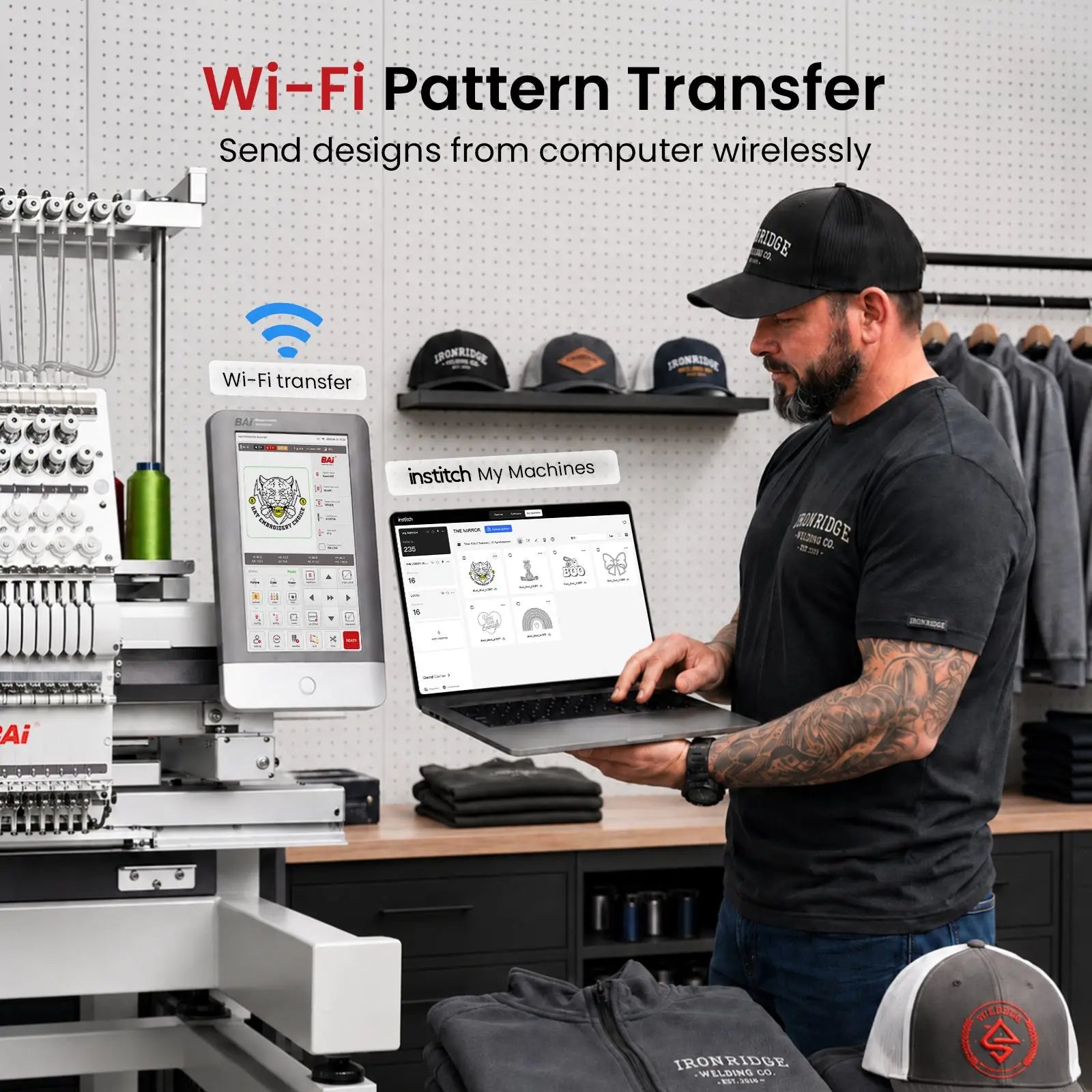 Absolute Toner BAi THE VISION 2-Head Commercial Embroidery Machine - Dual-Head 15-Needle Custom Apparel System Embroidery
