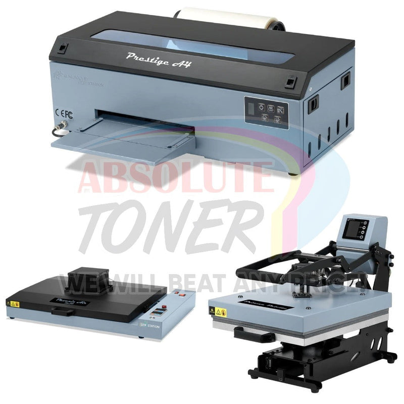 Absolute Toner $134.55/Month (After $250 Saving) Prestige A4 DTF Printer 110V With Curing Oven Phoenix Air 16x20" Inch (40x50cm) AND A3 Prisma Palette DTF Heat Press DTF printer