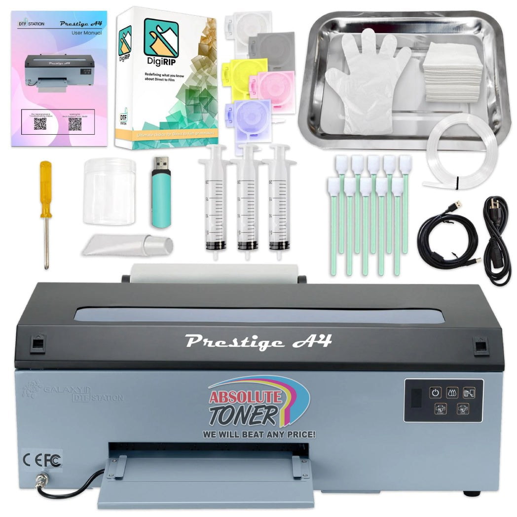 Absolute Toner $149.63/Month (BIG Saving Bundle) Prestige 8.3" Media Roll DTF Printer 110V Including Miro 13 DTF Powder Shaker With Purifier And A3 Prisma Palette Heat Press DTF printer