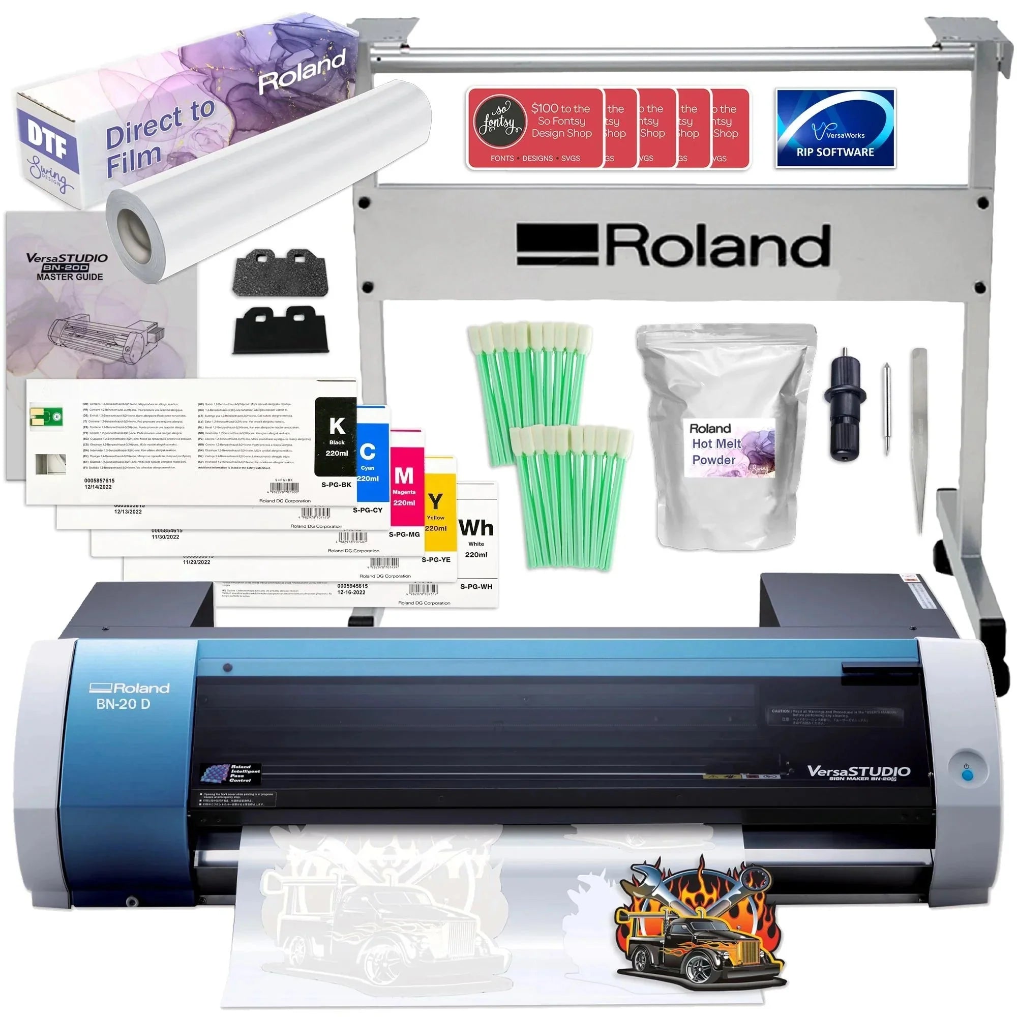 Absolute Toner $167/Month Roland DTF Direct-to-Film System Printer/Cutter VersaSTUDIO BN-20D (BN20D) 20" Print/Cut Vinyl Cutter Vinyl Cutters