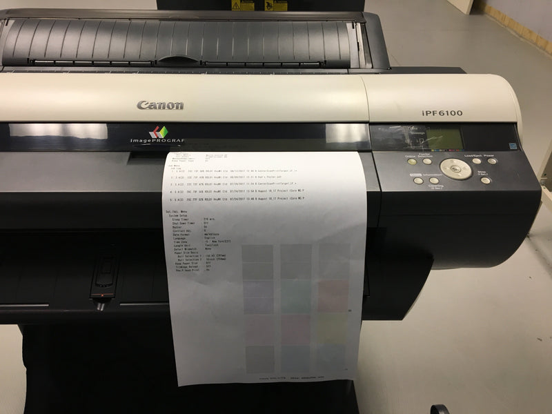 Absolute Toner Pre-Owned 24" Canon imagePROGRAF iPF6100 Large Format 12-Color Graphic Arts Printer with stand Large Format Printer