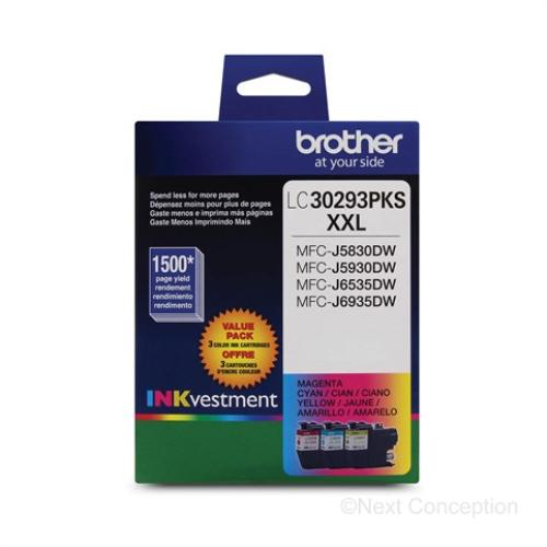 Absolute Toner LC30293PKS 3 COLOR PACK INK FOR MFCJ5830DW, MFCJ6535DW Brother Ink Cartridges