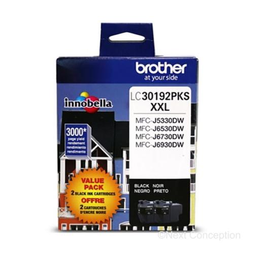 Absolute Toner LC30192PKS BLACK 2PK INK FOR MFCJ6530DW, MFCJ6930DW Brother Ink Cartridges