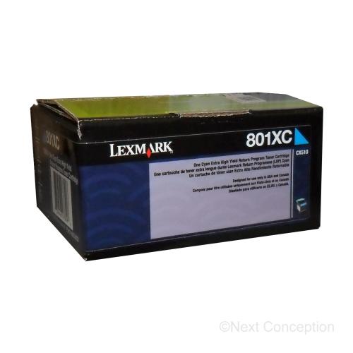 Absolute Toner 80C1XC0 LEXMARK 801XC CX510 CYAN EXTRA HIGH YIELD RETURN PRO Original Lexmark Cartridges