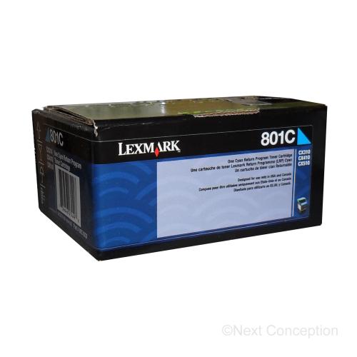 Absolute Toner 80C10C0 LEXMARK 801C CX310/410/510 CYAN RETURN PROGRAM TONER Original Lexmark Cartridges