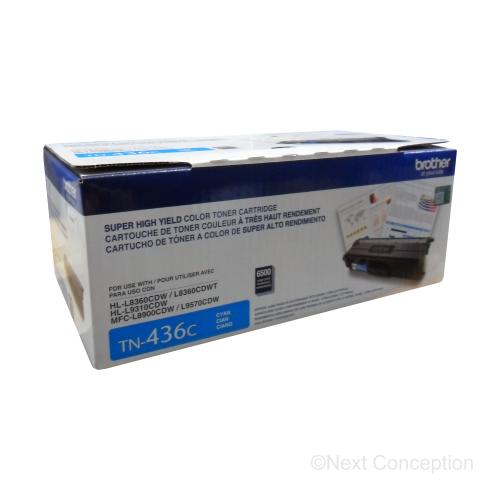 Absolute Toner TN436C CYAN 6.5K TONER HLL8360CDW, HLL9310CDW, MFCL8900CDW, Original Brother Cartridges