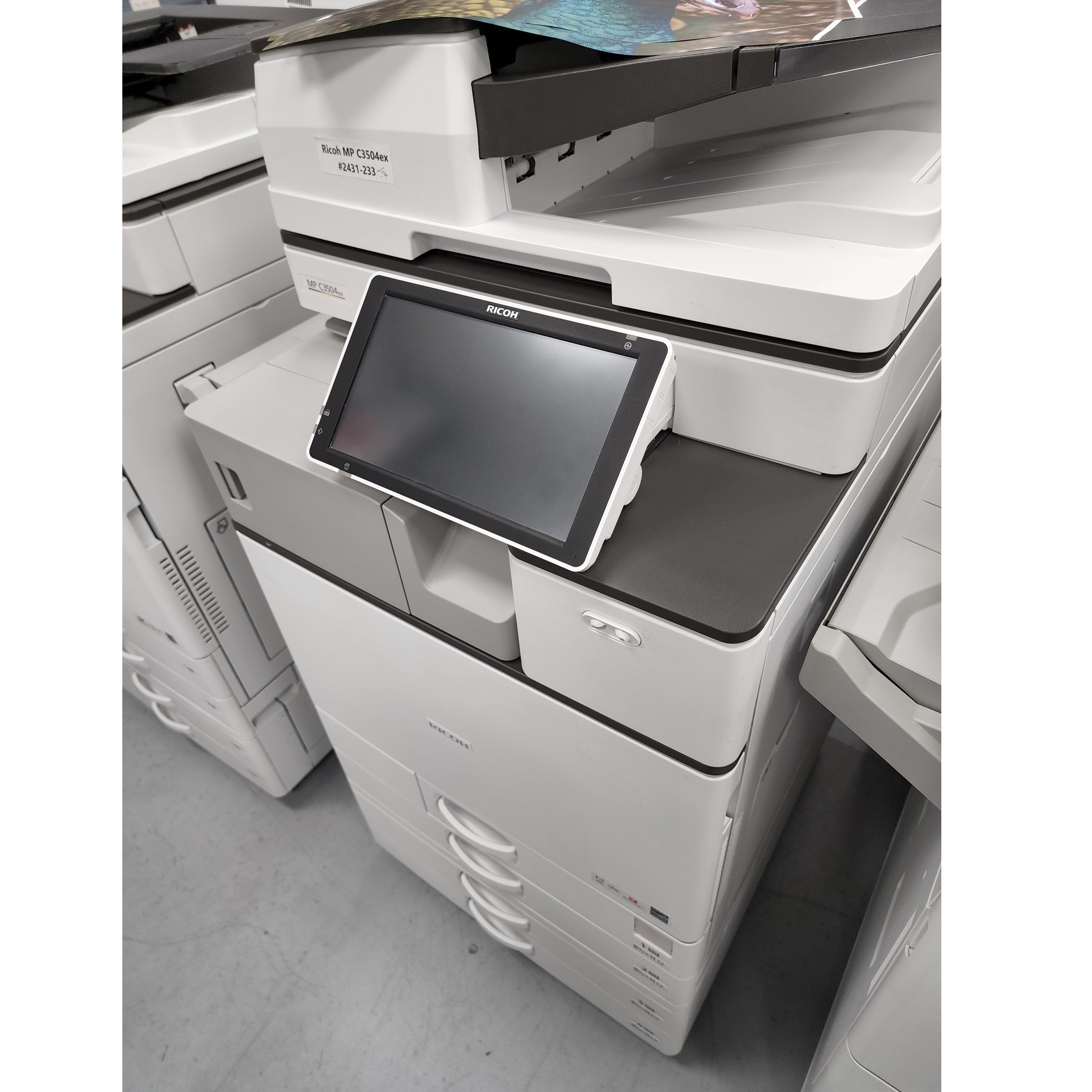 $64/Month Ricoh MP C3504EX Office Color Laser Multifunction Printer Machine | Copy, Scan, Optional Fax With 1200 x 1200 DPI Print Resolution