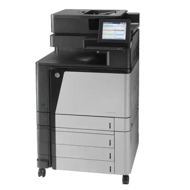 Absolute Toner $65/Month Low Count HP Color LaserJet Enterprise Flow M880 A3 Color Multifunction Laser Printer Copier Scanner, 11x17, Touch LCD, Keyboard For Office Showroom Color Copiers