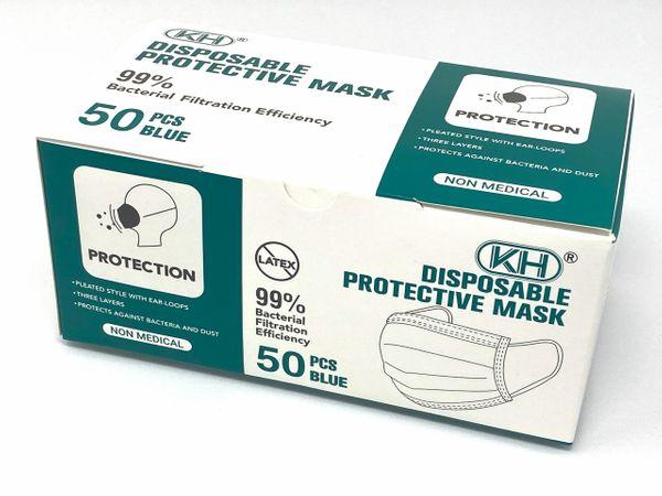 Absolute Toner From $6.99 - MADE OF 99% HIGH FILTRATION FABRIC - TOP BRAND KH®️ Disposable 3 Ply Filter Safety Face Mask with adjustable bridge clip Face Mask