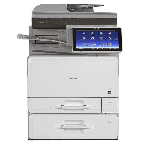 Absolute Toner $25/Month Ricoh MP C407 40 ppm  Color Laser Multifunction Copier Printer Scanner with Touchscreen Showroom Color Copiers