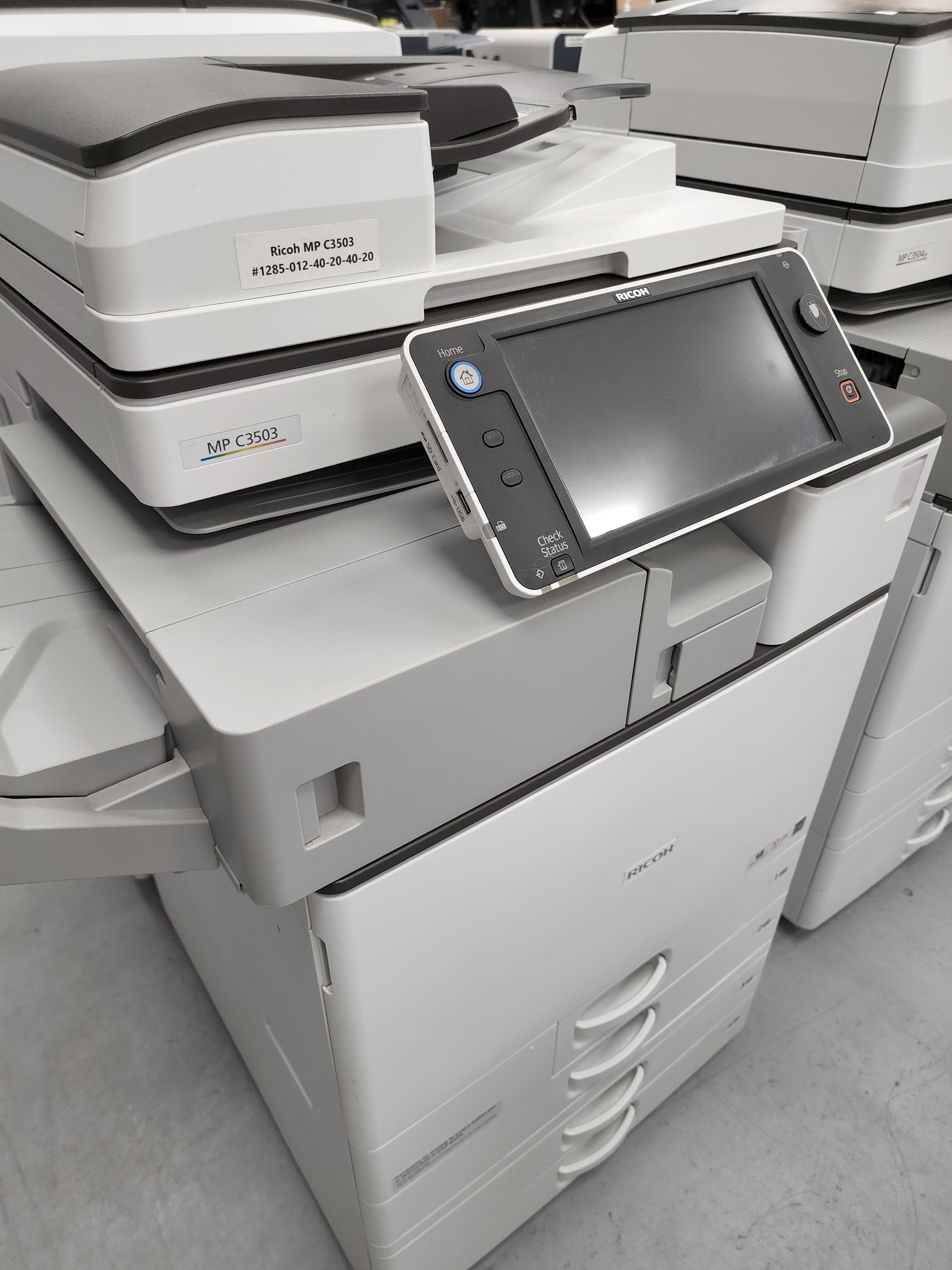 $72/Month Ricoh MP C3503 iPad Style LCD Touch Screen Color Copier Scanner Multifunction Printer With Mobile Connectivity For High-Quality Color Or Monochrome Output