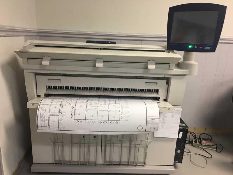 36" Xerox Wide Format 6605 Laser Multifunctional Engineering Digital Plan Printer B/W Print Colour Scan Demo Unit Only 14k Square Foot On meter - Precision Toner